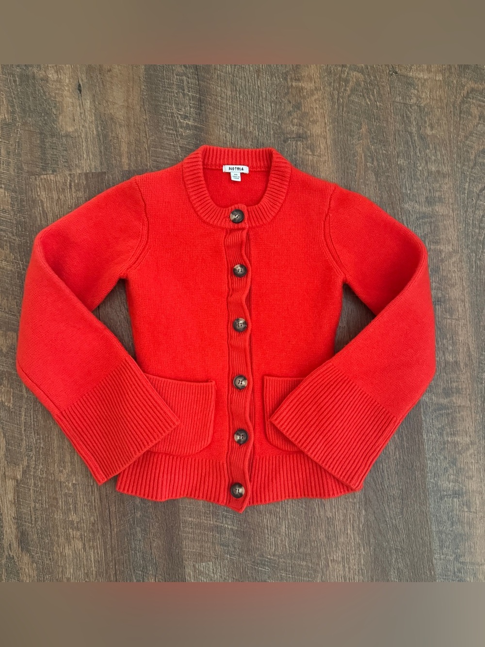 PISTOLA Dani Cardigan Rouge Red Jackie Kennedy Mod Wool Cashmere Sweater XS